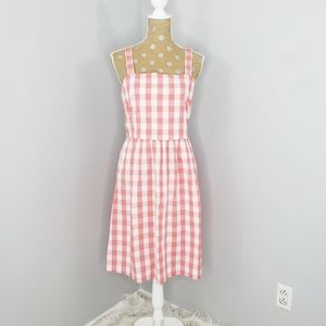 NWT J Crew salmon pink gingham smock back dress Sm